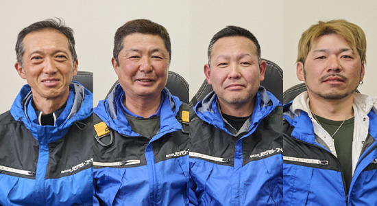 工事長 矢越順一、工事長 高崎義孝、工事長 太田勇、工事長 三川真人